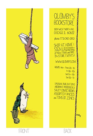 Bookmark design for Quimby's Bookstore
