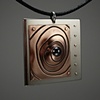Copper Plate Pendant with Hematite