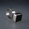 Raised Square Ebony Ring