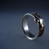 Sterling Silver Channel Ring with Cuffs and Rivets