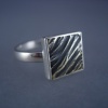 Sterling Ring with reticulated brass