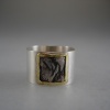 Sterling Band Ring with Reticulated Silver