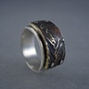 Reticulated Brass Plate Riveted Ring