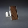 Sterling Silver Ring with Lepardwood