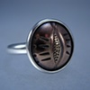 Sterling Silver Ring with Hand-Stamped Brass