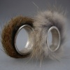 Red Squirrel and Rabbit Fur Rings