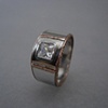 Square CZ Ring with Copper Accents