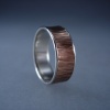 Sterling Silver Channel Ring with Concave Textured Copper