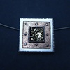 Square Trimetal Pendant with Rivets
