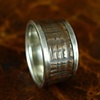 Hammered texture copper and silver ring