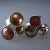 Sterling Silver Rings with Textured Copper and Brass