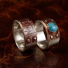 Silver, Copper, and Turquoise Rings