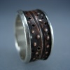 Sterling Silver Channel Ring with Textured Copper
