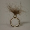 Sterling Silver Channel Ring with St. Bernard Fur