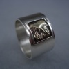 Reticulated Brass in Sterling Band Ring
