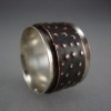 Spinning Sterling Silver Channel Ring with Textured Copper