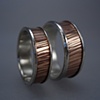 textured copper and silver wedding bands
