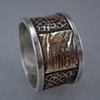 Reticulated Brass and Textured Copper Ring