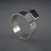 Raised Square Ebony Ring