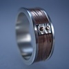Sterling Silver Channel Ring with Embossed Copper, Sterling Cuff, and Copper Rivets