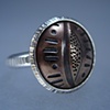 Sterling Silver Ring with Hand-Stamped Brass