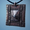 Fold formed copper pendant with CZ