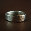 Textured Sterling Band with Copper Collar