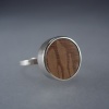 Sterling Silver Ring with Lepardwood