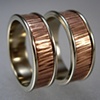 14K White Gold and Copper Wedding Bands