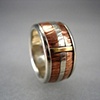 silver, copper, brass channel ring