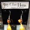 CHIC Hen Earrings laying a pearl egg