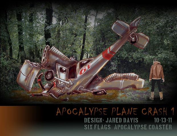 Plane Crash in a forrest while Aviator looks on, Set Design