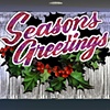 "Seasons Greetings" backdrop for Spooktacular XII (2011) Karaoke Hell