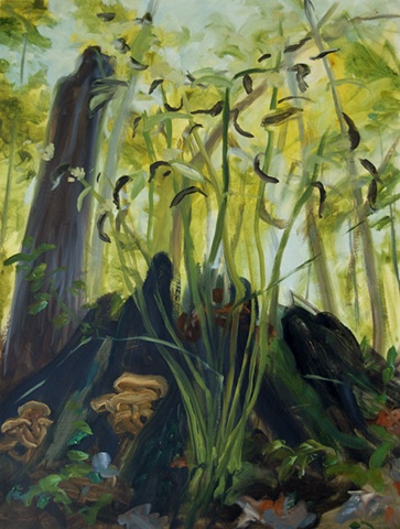 Stump with Honey Mushrooms
