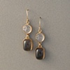 14kt Gold, Stones:  Carved Moonstone, Smokey Quartz