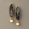 14kt Gold, Stones:  Pyrite, Honey Opal