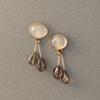 14kt Gold, Stones:  White Moonstone, Smokey Quartz Briolettes