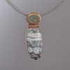 14kt Gold, Stones:  Prehnite, Leopard Jasper, Iolites