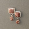 Sterling Silver, Stone:  Peppermint wood