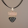 Sterling Silver, Stones:  Rose Quartz, Swedish Iron Ore