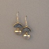 14kt Gold, Stones:  Specular Hemitite, Frosted Quartz Crystal