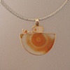 14kt Gold, Stones: Druzy Quartz, Citrine, Agate cut by Dieter Lorenz,  Pendant part of "Jewelry For The Home" vessel