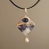 Sterling Silver, Stones:  Iolite, Scapolite, Chinese Fresh Water Pearl