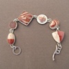 Sterlling Silver, stones:  mookite, druzy, peppermint wood, chinese turquoise, peppermint wood, mookite