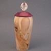 Wooden Vessel Lid:  Purple Heart, Base:  Ambrosia Maple
