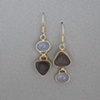 14kt Gold, Stones:  Blue Chalcedony, Smokey Quartz