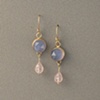 14kt Gold, Stones:  Blue Chalcedony, Rose Quartz Briolettes