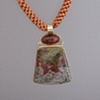 14Kt Gold, Stones:  Jasper, Green Sapphires, Mushroom Jasper,  Pendant part of "Jewelry For The Home" vessel