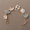 14kt gold, stones:  rose quartz, boulder opal, rose quartz, blue chalcedony, moonstones, smithsonite