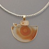 14kt Gold Pendant Stones:  Druzy, Citrine, Agate cut by Dieter Lorenz